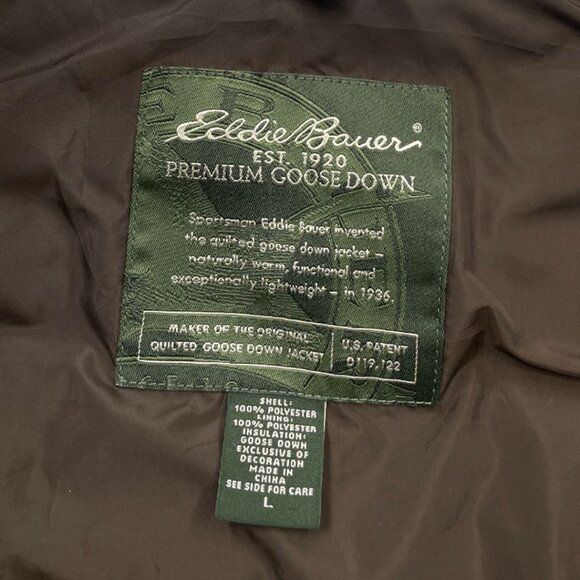 Eddie Bauer Goose Down Brown Puffer Quilted Ski Vest Jacket Women's Large - Picture 7 of 8